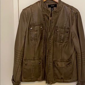 Alfani Brown Faux Leather Jacket